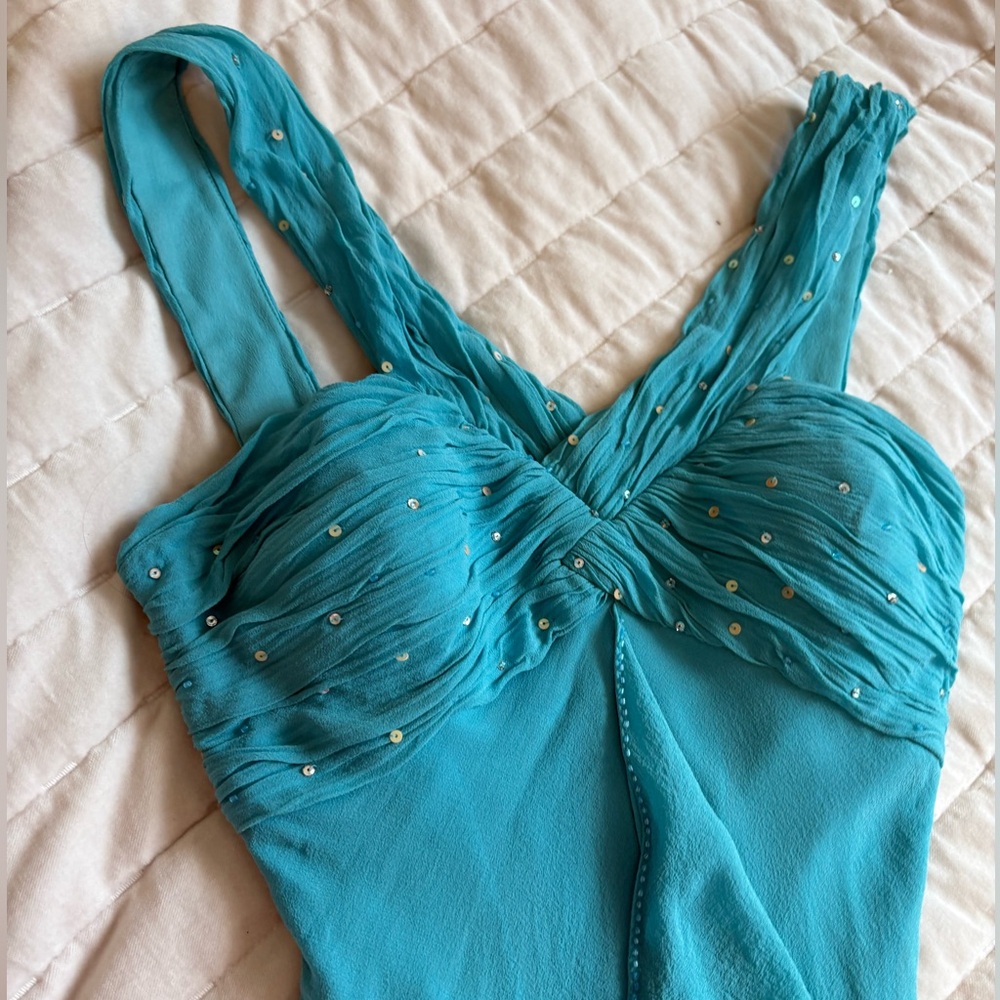 Vintage Teal Embellished dress